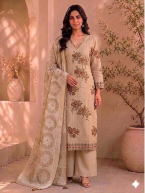 Chanderi Jamdani Embroidered Unstitched Suit-68