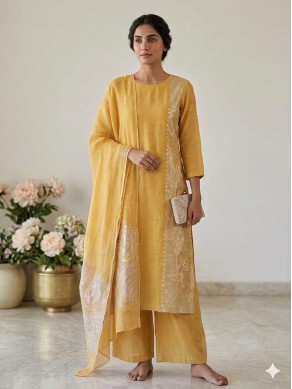 Chanderi Silk Jamdani Embroidered Unstitched Suit-74
