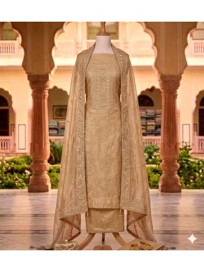 Tissue Embroidered Unstitched Suit-73