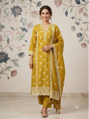 COTTON CHIKANKARI SUIT M-89