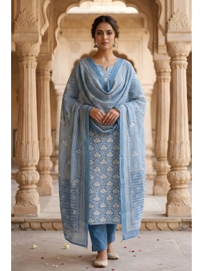 Embroidery Suit Cambric Cotton Unstitched Suit