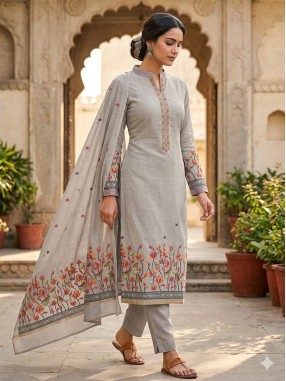 Chanderi Jamdani Unstitched Suit–01