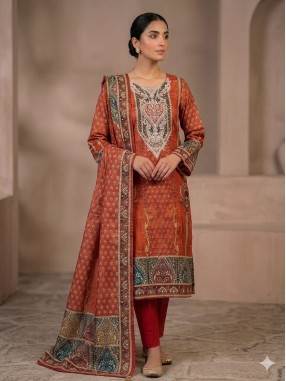 Crepe Printed Silk Embroidered Unstitched Suit-27