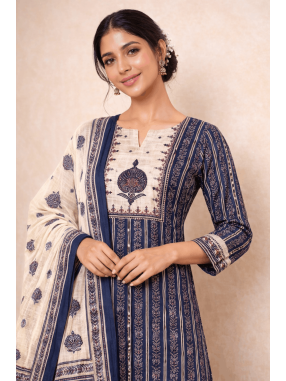 Maheshwari Silk Embroidered Unstitched Suit-20