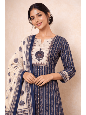 Maheshwari Silk Embroidered Unstitched Suit-20